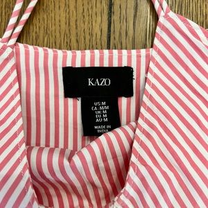 Kazo - Pink / white striped dress - US M